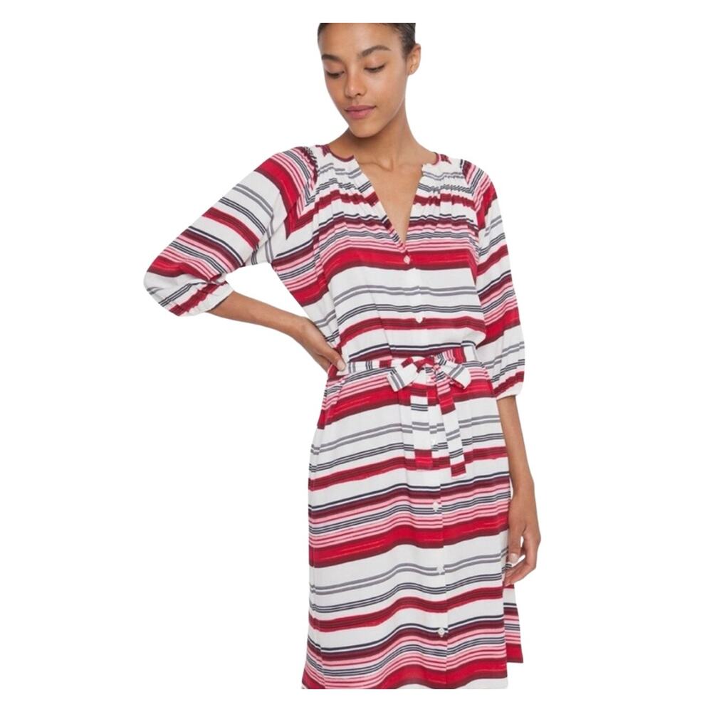 Tucker The Classic Knee Length Dress Multicolor Basket Stripe Medium